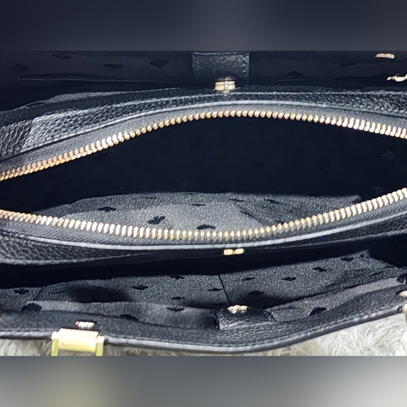 Kate Spade Leila Medium Triple Compartment SatchelBlack Pebbled Leather - Picture 8 of 15